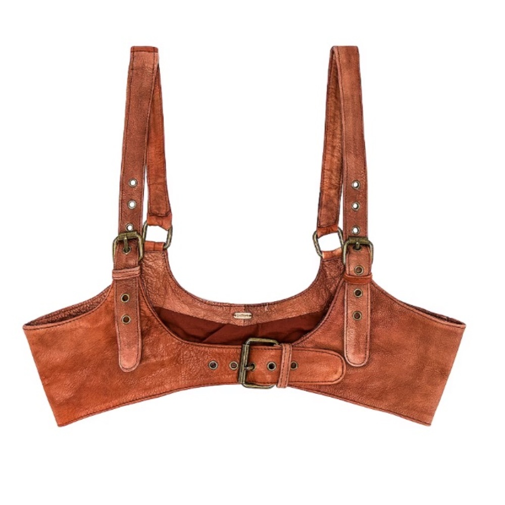 Free People Orange Leather Harness